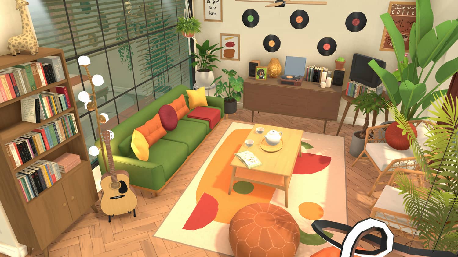 Official Paralives build mode screenshot showing a house exterior and grid-free building tools