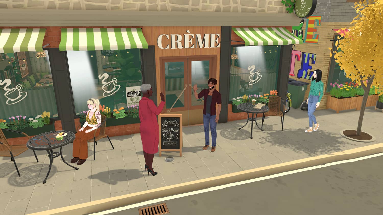 Official Paralives live mode screenshot showing Parafolk in a neighborhood scene