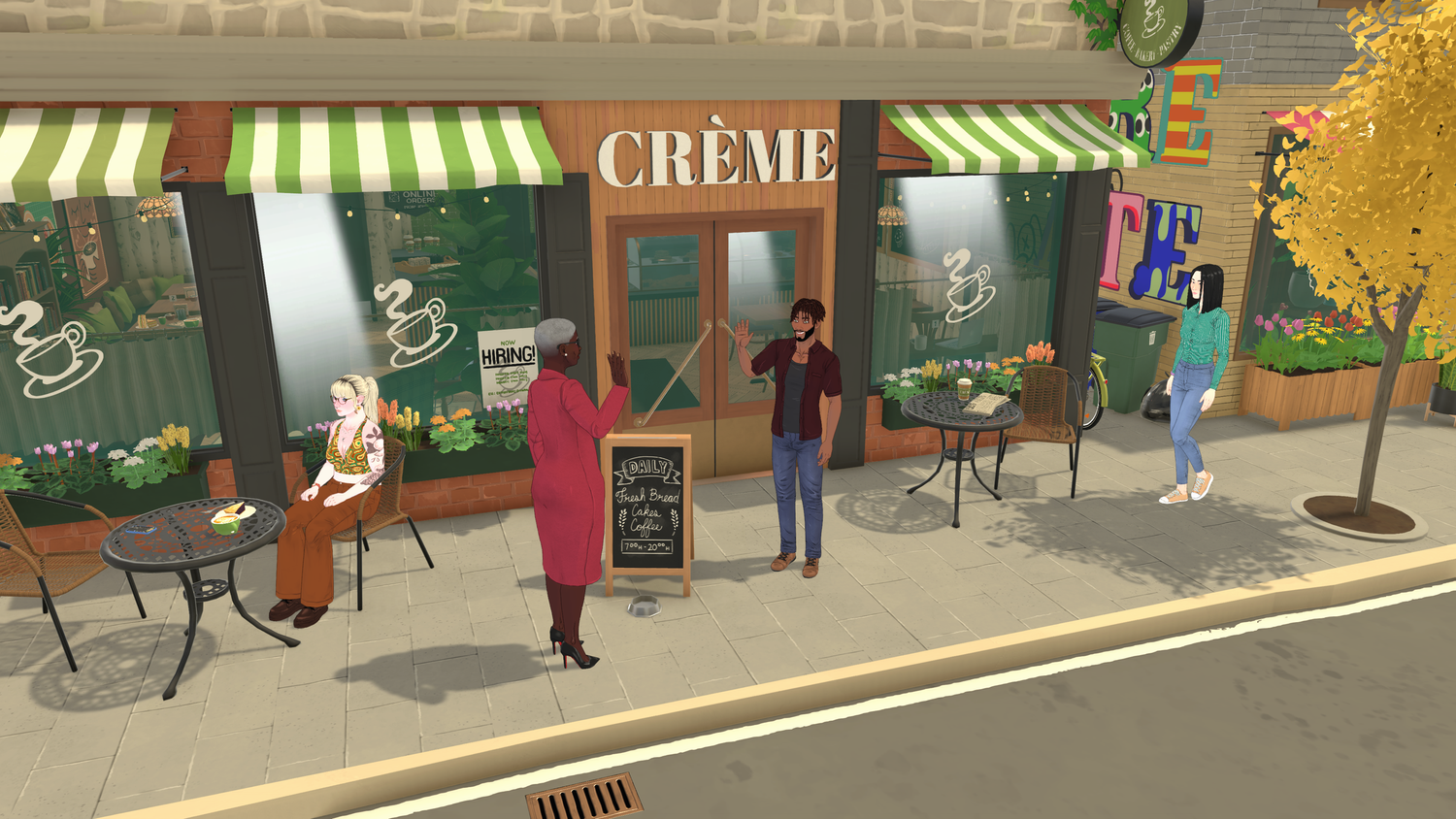 Official Paralives live mode screenshot showing Parafolk in a neighborhood scene