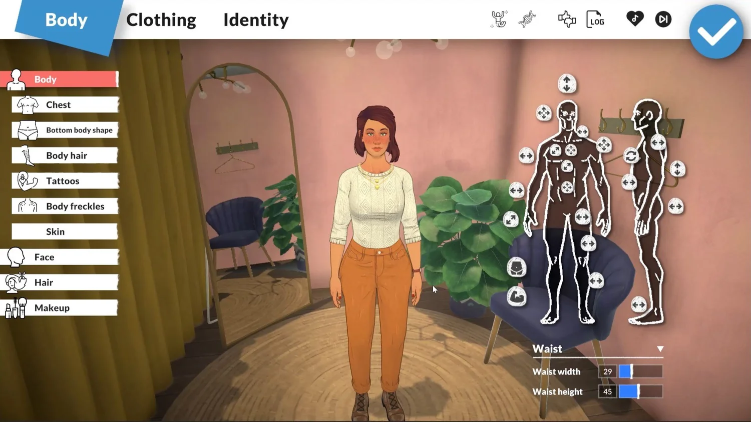 Official Paralives Paramaker screenshot showing character customization controls